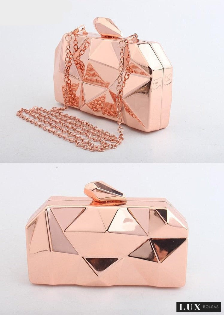 Clutch Feminina Espelhada 3D Gold