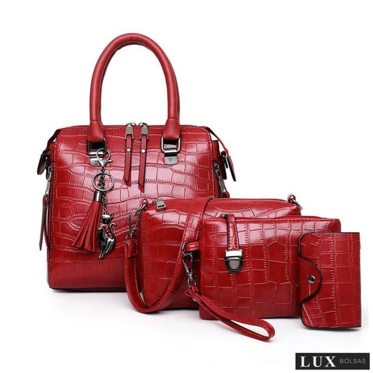 Bolsa Feminina Luxo- 4 Peças