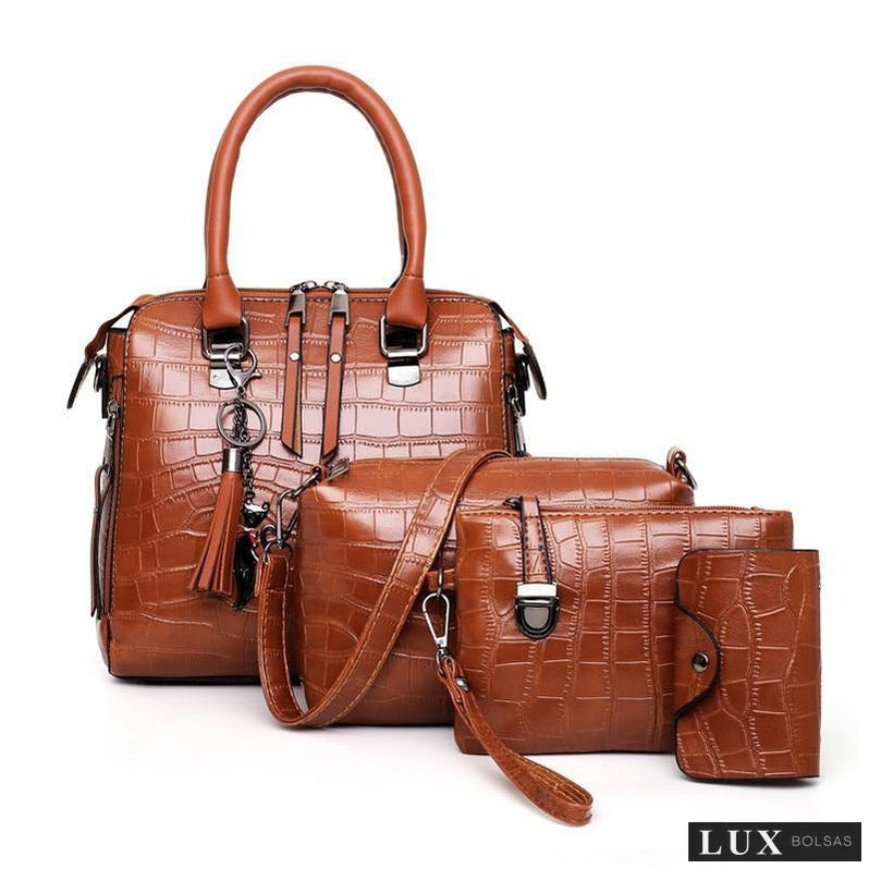 Bolsa Feminina Luxo- 4 Peças