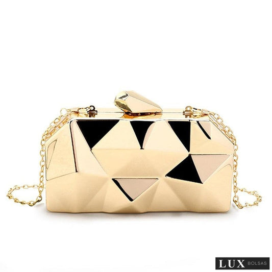 Clutch Feminina Espelhada 3D Gold