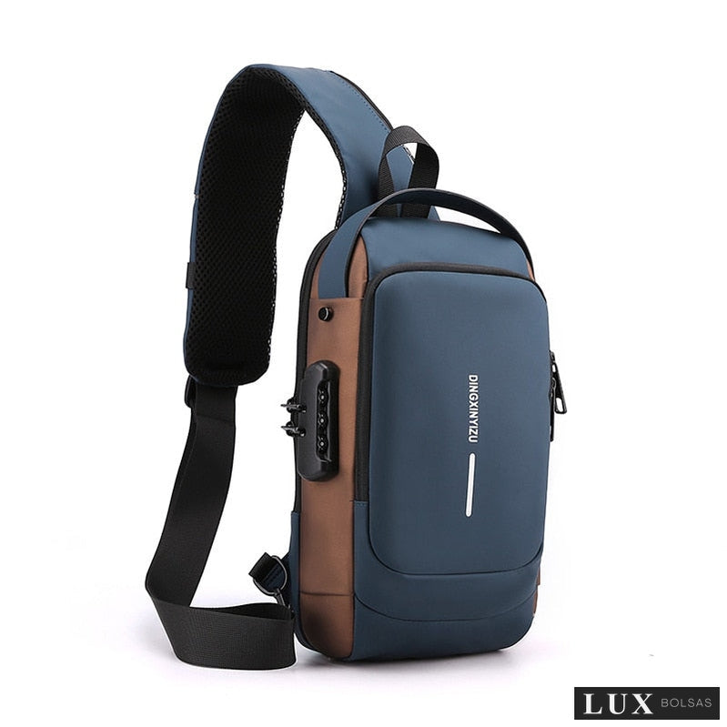 Bolsa Crossbody Masculina Bag USB Shoulder