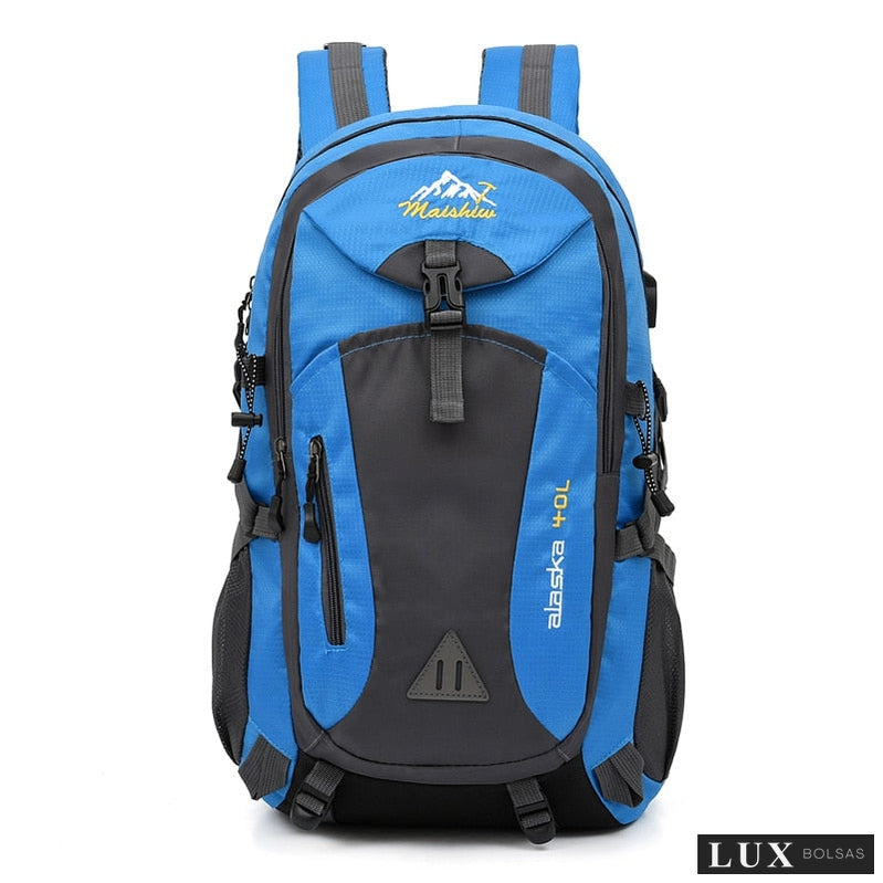 Mochila Masculina Montanhismo USB à prova d'água