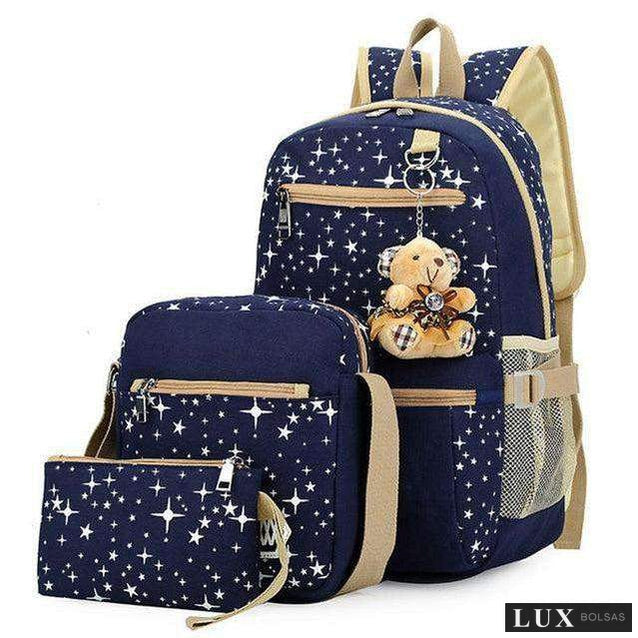 Mochila TOPSTAR - Kit com 3 peças + 1 Chaveiro-Mochilas